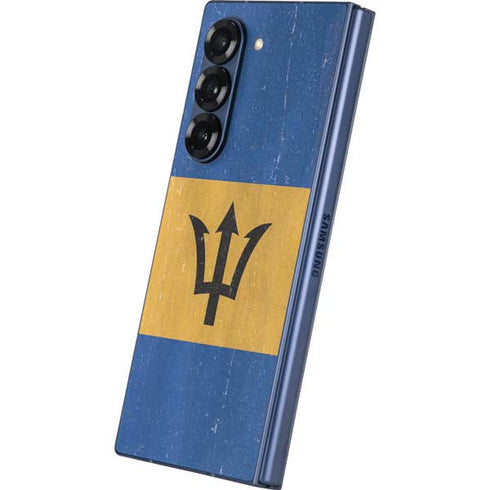 Barbados Flag Distressed Galaxy Z Fold6 Skin